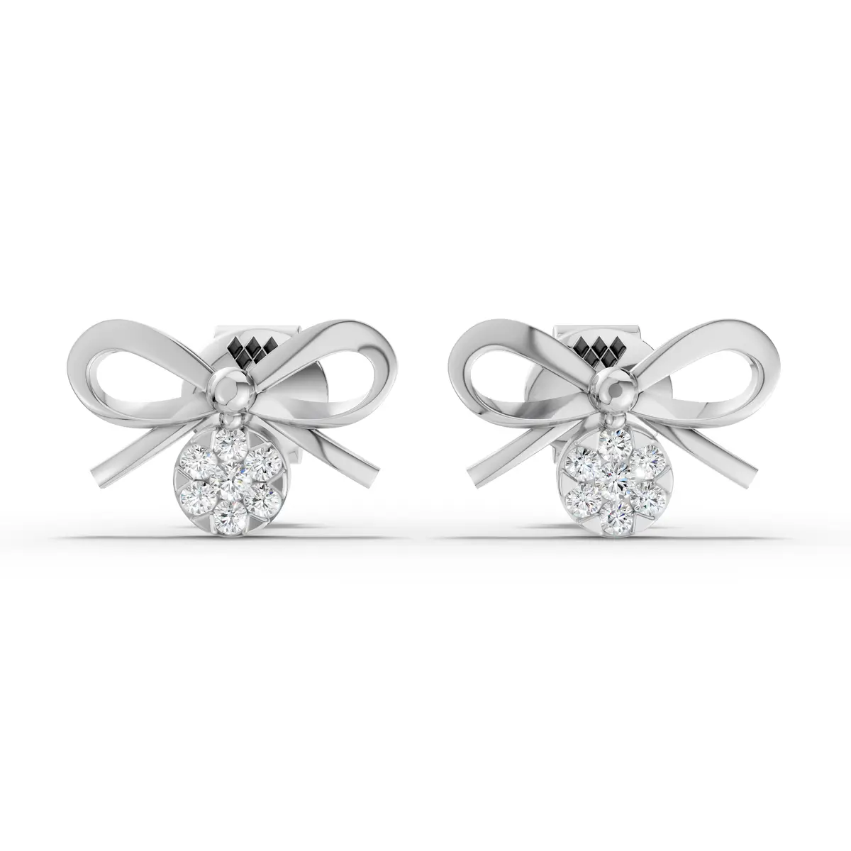 Elegant Bow Knot Diamond Stud Earrings